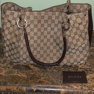 100% Authentic Brown Logo Gucci Bag